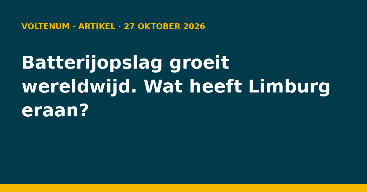 Batterijopslag groeit wereldwijd. Wat heeft Limburg eraan?